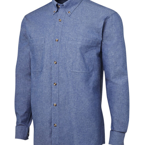 JB's  L/S CHAMBRAY SHIRT  BLUE/BLUE-S Thumbnail