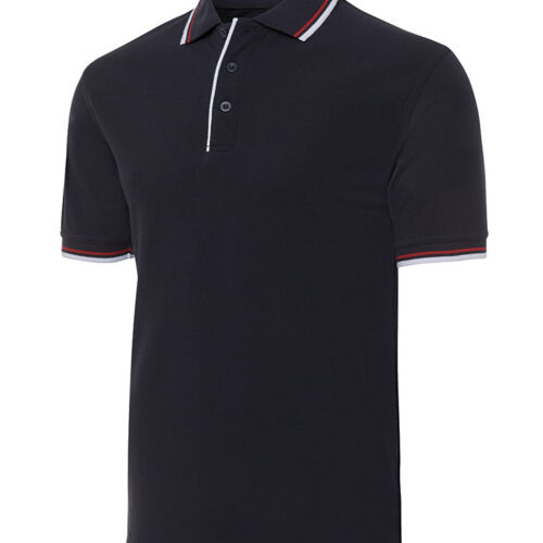 JB's  DOUBLE CONTRAST POLO   NAVY/RD/WHITE-S Thumbnail